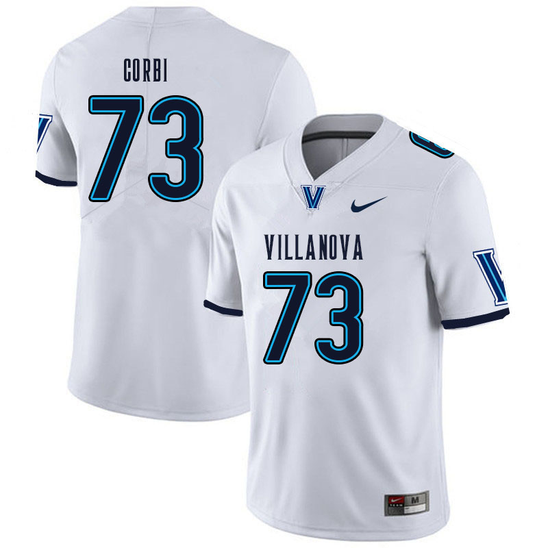 Men #73 Michael Corbi Villanova Wildcats College Football Jerseys Sale-White - Click Image to Close